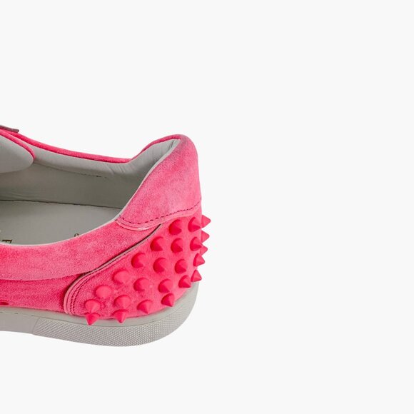 Christian Louboutin Vieira 2 Spike Sneakers Size 40 US 10 Pink Suede Low Top 79 - Picture 11 of 15